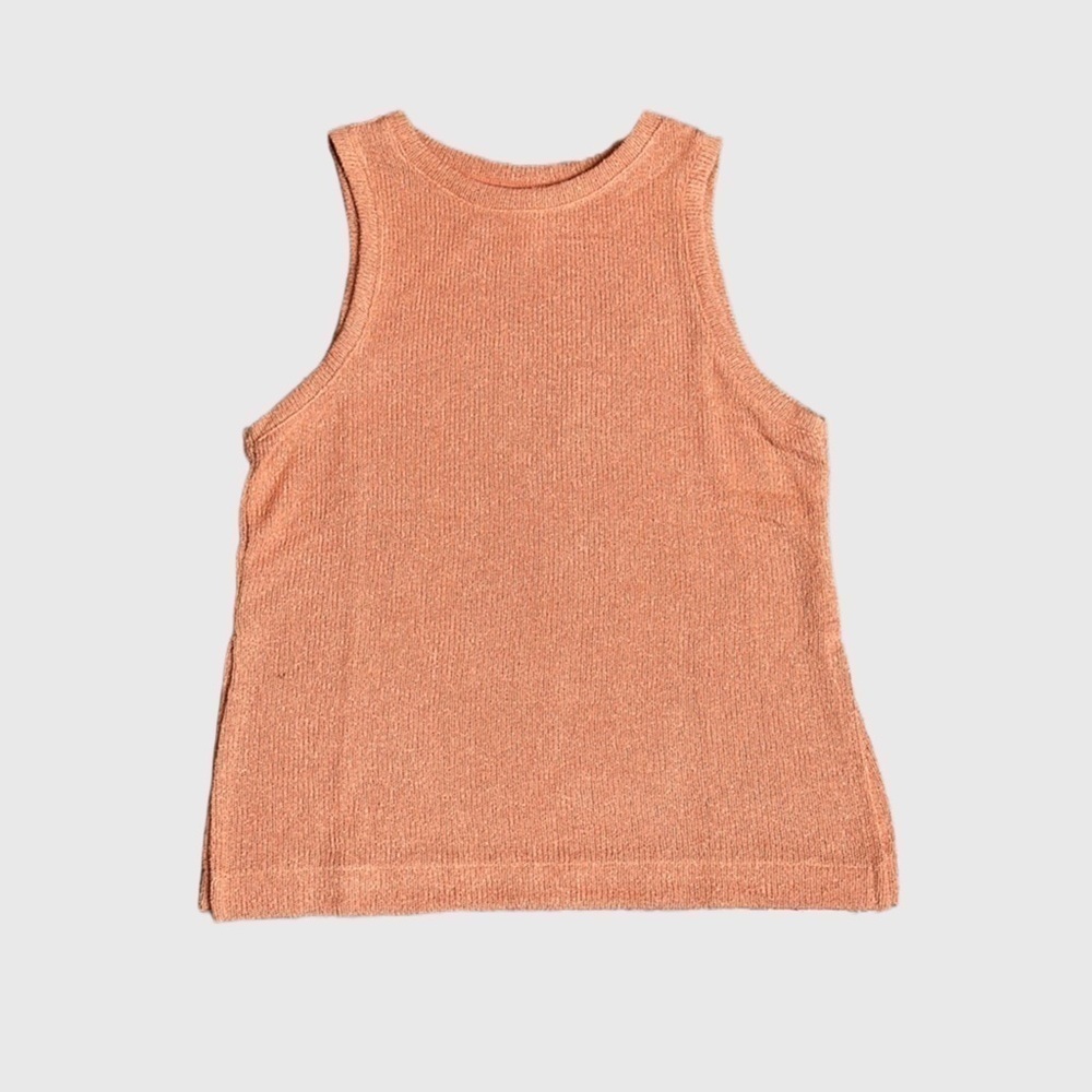 H&M Women’s Knit Crew Neck Tank Top Matte Orange Sz XS